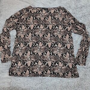 Mario Serrani Shirt‎ Womens L Multicolor Animal Print Career Blouse Italy